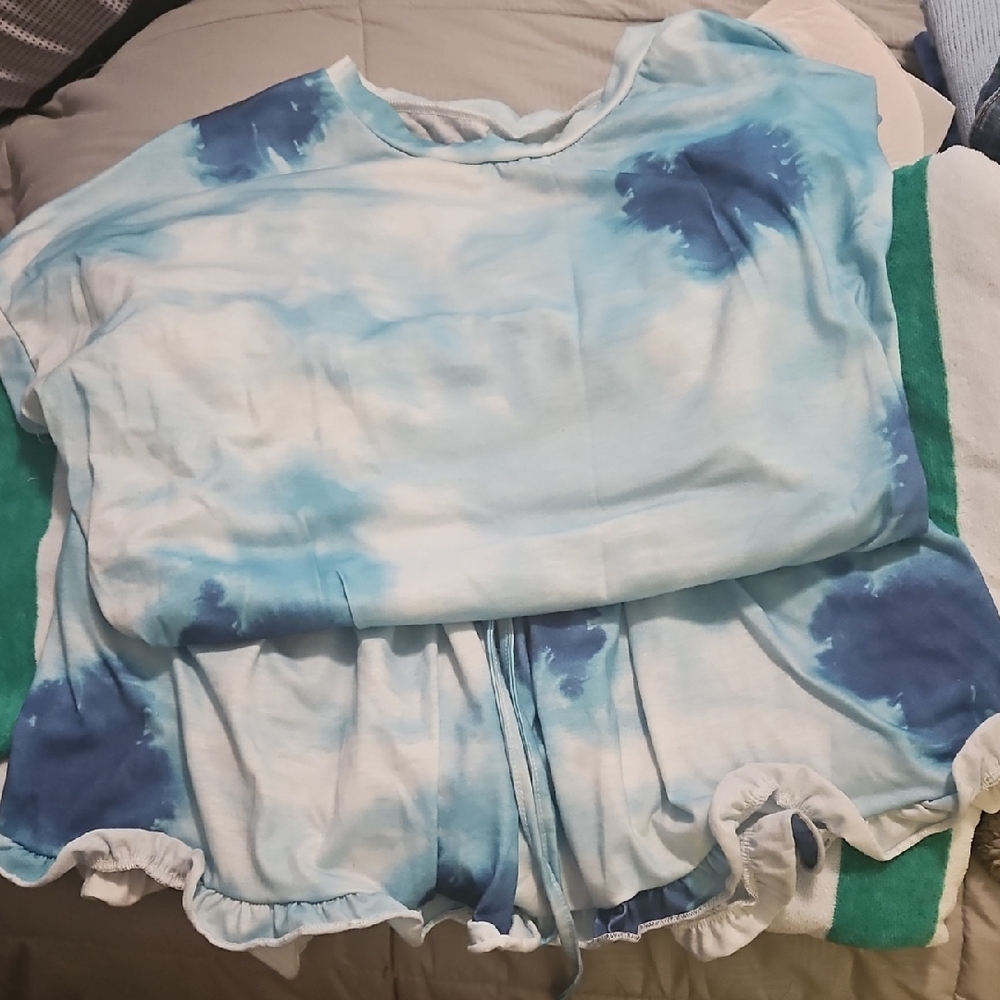 Blue Tie-Dye PJ Set